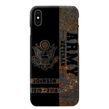 Personalized US Army Veteran US Army Logo Custom Name & Time Phonecase Printed QTKH241089