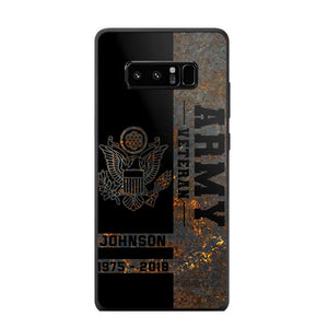 Personalized US Army Veteran US Army Logo Custom Name & Time Phonecase Printed QTKH241089