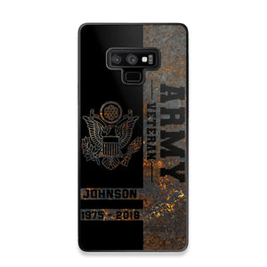 Personalized US Army Veteran US Army Logo Custom Name & Time Phonecase Printed QTKH241089