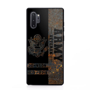 Personalized US Army Veteran US Army Logo Custom Name & Time Phonecase Printed QTKH241089