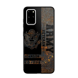 Personalized US Army Veteran US Army Logo Custom Name & Time Phonecase Printed QTKH241089