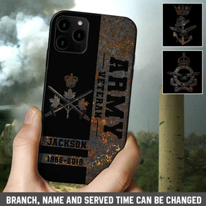 Personalized Canadian Army Veteran Canadian Army Logo Custom Name & Time Phonecase Printed QTKH241089