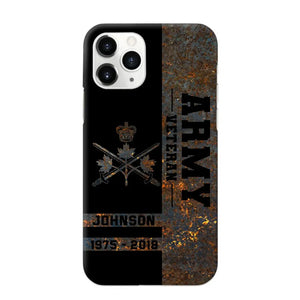 Personalized Canadian Army Veteran Canadian Army Logo Custom Name & Time Phonecase Printed QTKH241089