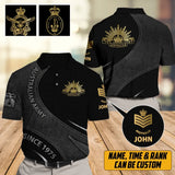 Personalized Australian Army Veteran Rank Gold Custom Name Polo Shirt Printed AHVA241092