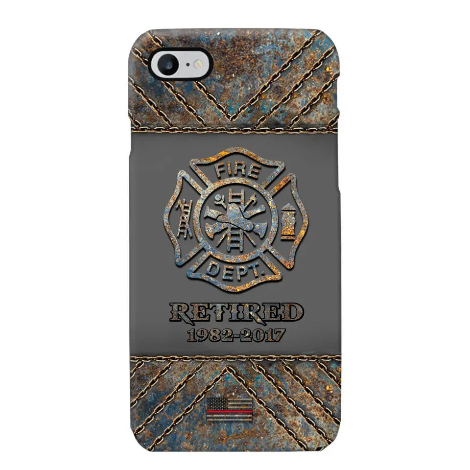 Personalized Retired US Firefighter Custom Service Time Phonecase Printed QTKH241100