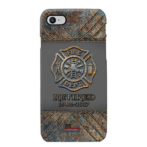 Personalized Retired US Firefighter Custom Service Time Phonecase Printed QTKH241100