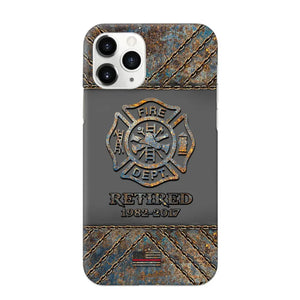 Personalized Retired US Firefighter Custom Service Time Phonecase Printed QTKH241100