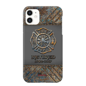 Personalized Retired US Firefighter Custom Service Time Phonecase Printed QTKH241100