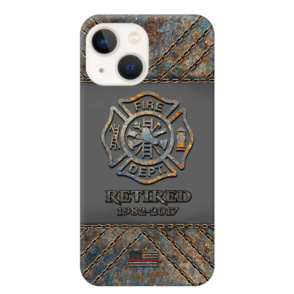 Personalized Retired US Firefighter Custom Service Time Phonecase Printed QTKH241100