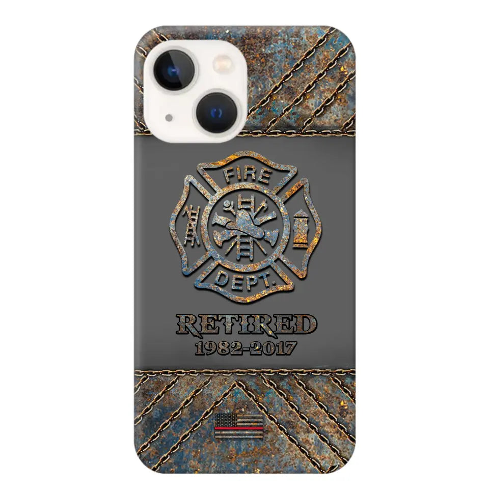 Personalized Retired US Firefighter Custom Service Time Phonecase Printed QTKH241100