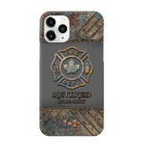 Personalized Retired Canadian Firefighter Custom Service Time Phonecase Printed QTKH241100