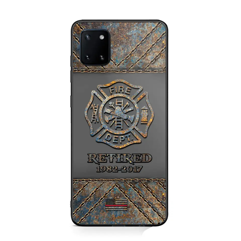 Personalized Retired US Firefighter Custom Service Time Phonecase Printed QTKH241100