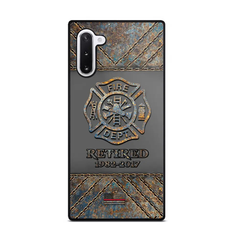 Personalized Retired US Firefighter Custom Service Time Phonecase Printed QTKH241100