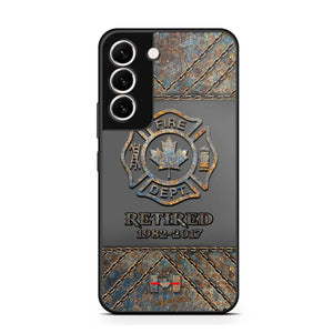 Personalized Retired Canadian Firefighter Custom Service Time Phonecase Printed QTKH241100