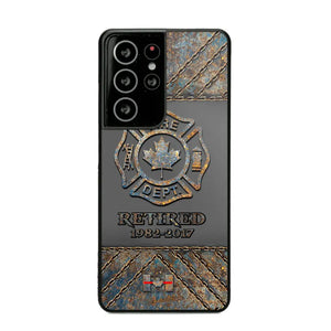 Personalized Retired Canadian Firefighter Custom Service Time Phonecase Printed QTKH241100