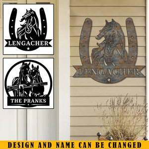 Personalized Horse Art Horse Lovers Gift Metal Sign Printed KVH241097