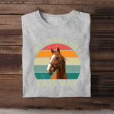 Personalized Upload Your Horse Photo My Therapist Eats Hay Horse Lovers Gift T-shirt Printed VQ241107