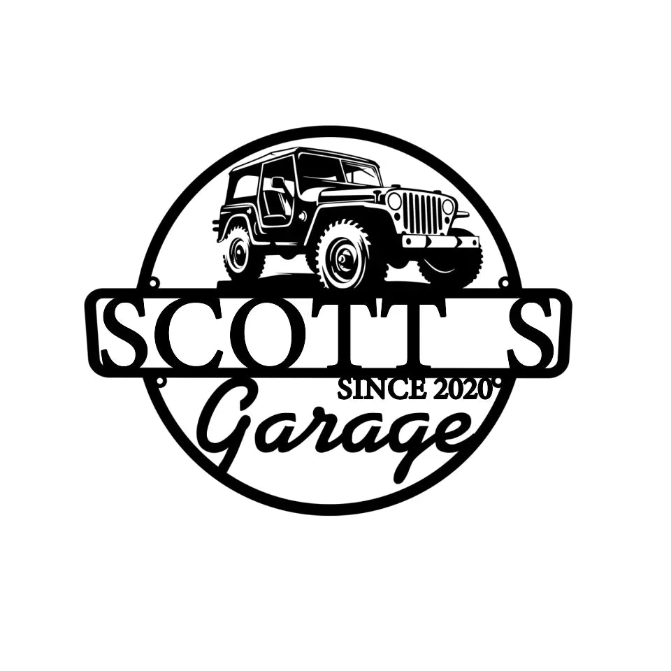 Personalized Jeep Car Garage Custom Name Metal Sign Printed KVH241115