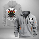 Personalized Canadian Firefighter Custom Name & ID Sons Of Fire Pride Duty Honor Quarter Zip Hoodie 2D Printed HN241132