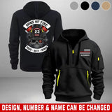 Personalized US Firefighter Custom Name & ID Sons Of Fire Pride Duty Honor Quarter Zip Hoodie 2D Printed HN241132