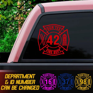 Personalized Firefighter Logo Custom Your Text ID Number Decal Printed VQ241148