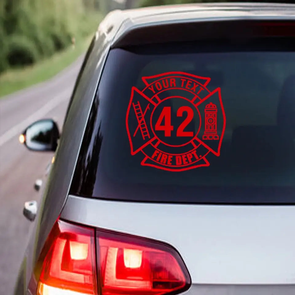 Personalized Firefighter Logo Custom Your Text ID Number Decal Printed VQ241148