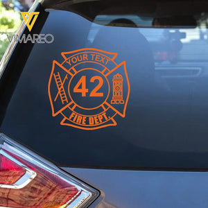 Personalized Firefighter Logo Custom Your Text ID Number Decal Printed VQ241148