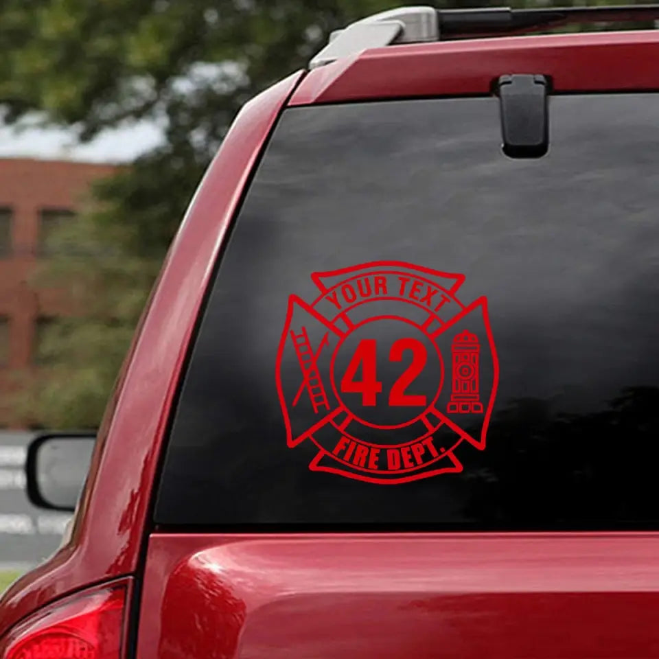 Personalized Firefighter Logo Custom Your Text ID Number Decal Printed VQ241148