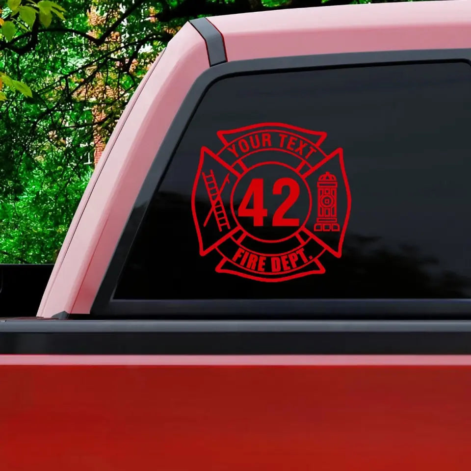 Personalized Firefighter Logo Custom Your Text ID Number Decal Printed VQ241148