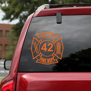 Personalized Firefighter Logo Custom Your Text ID Number Decal Printed VQ241148