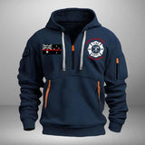 Personalized Australian Firefighter Custom Name & Department Quarter Zip Hoodie 2D Printed AHHN241156