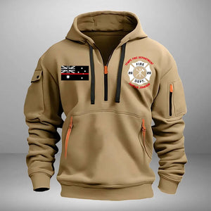 Personalized Australian Firefighter Custom Name & Department Quarter Zip Hoodie 2D Printed AHHN241156