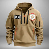 Personalized UK Firefighter Custom Name & Department Quarter Zip Hoodie 2D Printed AHHN241156