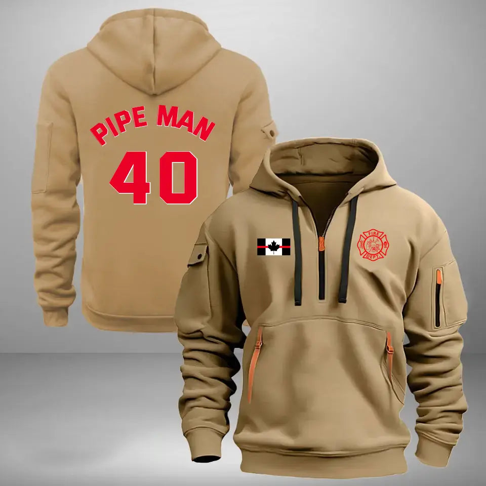 Personalized Canadian Firefighter Custom ID Quarter Zip Hoodie 2D Printed KVH241157