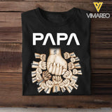 Personalized Papa Hands & Kid Names Best Gift For Dad Father's Day Gift T-shirt Printed HN241162