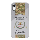 Personalized UK Veteran Logo Custom Name & Rank Gold  Phonecase Printed AHHN241185