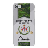 Personalized Canadian Veteran Logo Custom Name & Rank Gold Phonecase Printed AHHN241185