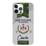 Personalized Canadian Veteran Logo Custom Name & Rank Gold Phonecase Printed AHHN241185