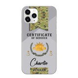 Personalized Australian Veteran Logo Custom Name & Rank Gold Phonecase Printed AHHN241185