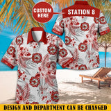 Personalized Firefighter Logo Custom Department Hawaii Shirt Printed QTVQ241210