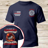 Personalized US Firefighter I'm A Grumpy Old Firefighter My Level Of Sarcasm Depends On Your Level Of Stupidity T-shirt Printed QTKH241234