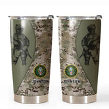 Personalized US Veteran Camo Branch Logo & Custom Name Tumbler Printed AHVQ241223