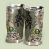 Personalized US Veteran Camo Branch Logo & Custom Name Tumbler Printed AHVQ241223