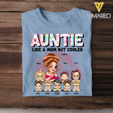 Personalized Auntie Like A Mom But Cooler & Kid Names T-shirt Printed HN241243