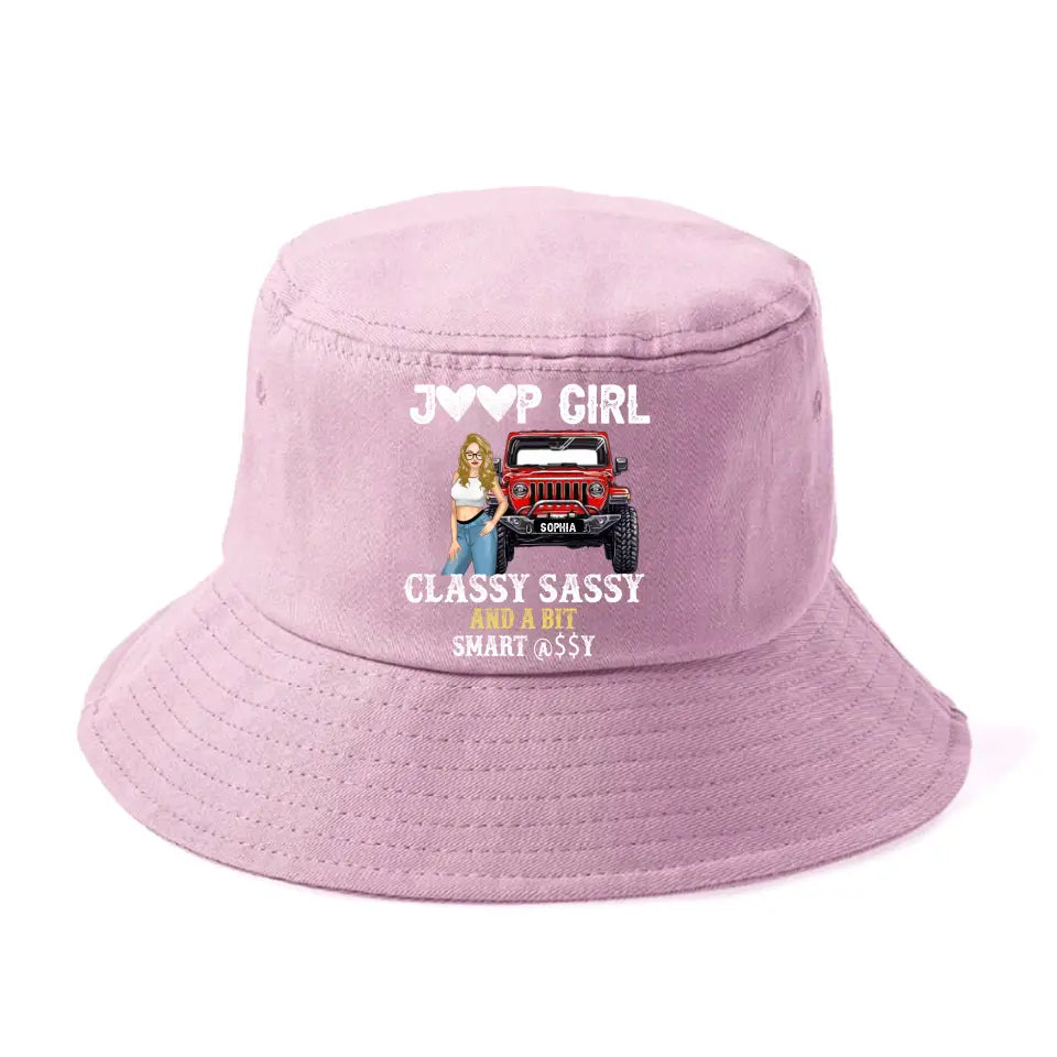 Personalized Jeep Girl Classy Sassy And A Bit Smart Assy Bucket Hat Printed HN241237