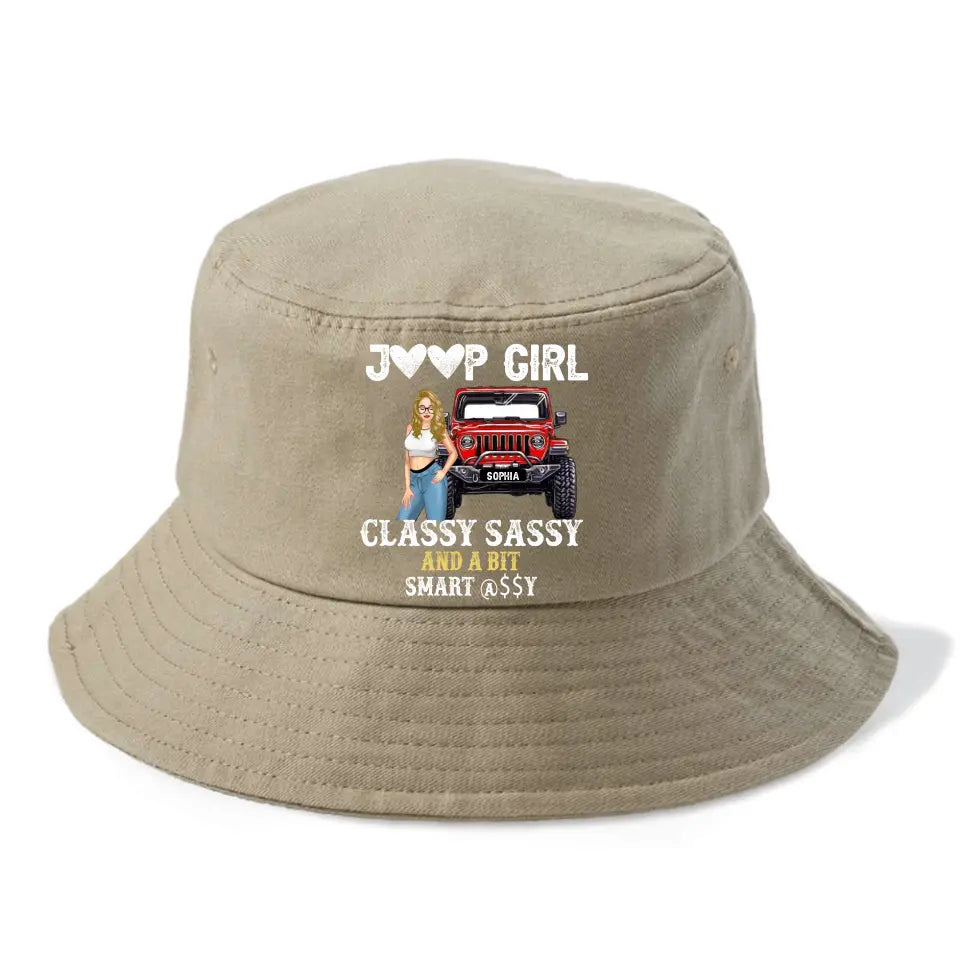 Personalized Jeep Girl Classy Sassy And A Bit Smart Assy Bucket Hat Printed HN241237