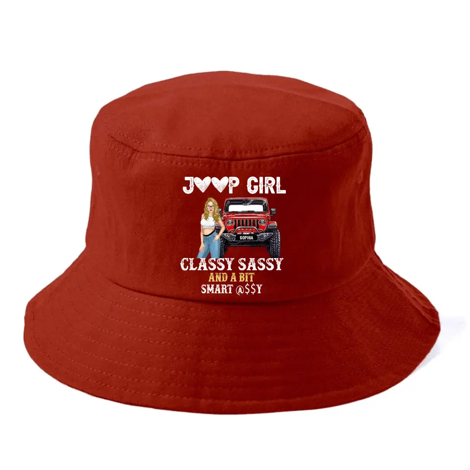 Personalized Jeep Girl Classy Sassy And A Bit Smart Assy Bucket Hat Printed HN241237