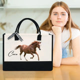 Personalized Upload Your Horse Photo Horse Lovers Gift Women's Tote Bag Canvas Bag Beach Bag Printed 241283HN