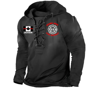 Personalized Canadian Firefighter Custom Local Name And Number Long Sleeves Hoodie 3D Printed KH241284