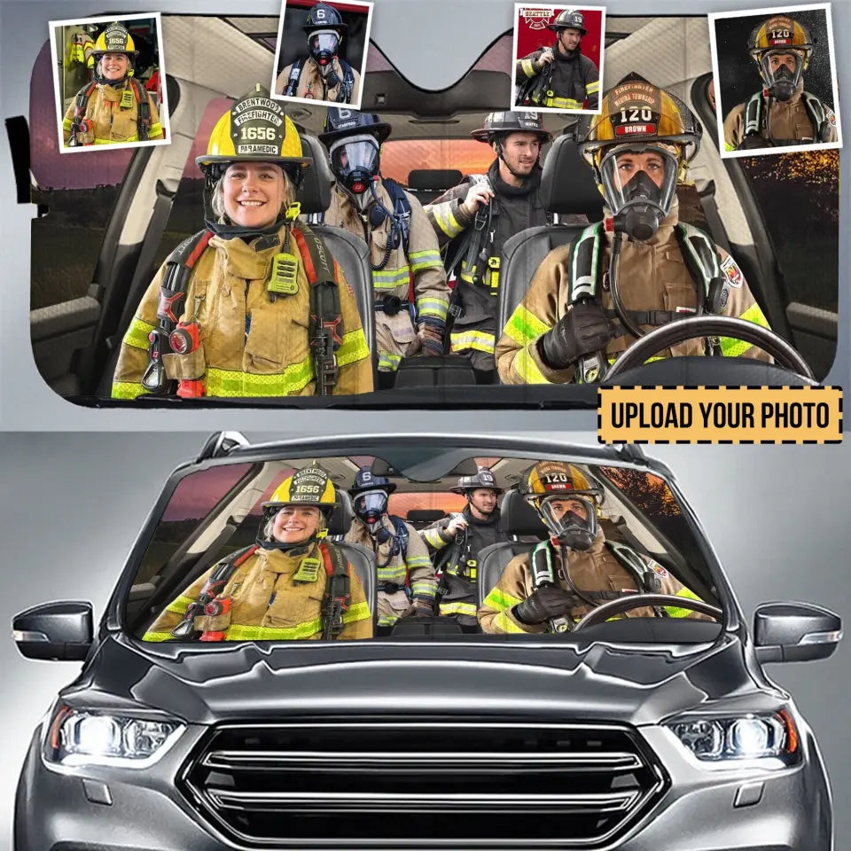 Personalized Upload Photo Firefighter Carshade 3D Printed LVA241287